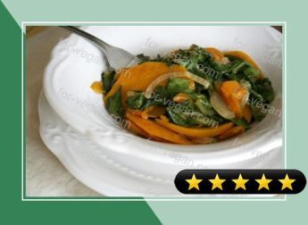 Braised Pumpkin with Turnip Greens recipe