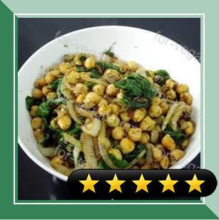 Spinach with Chickpeas and Fresh Dill recipe