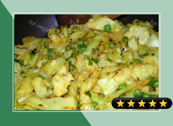 Cabbage With Green Peas recipe