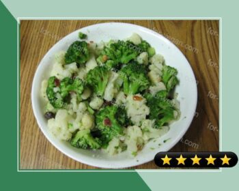 Broccoli and Cauliflower with Pine Nuts and Raisins recipe