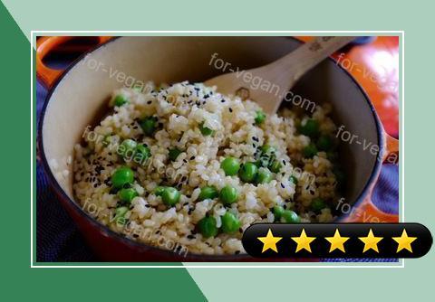 Brown Rice with Green Peas recipe