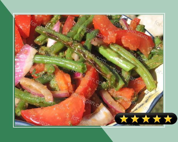 Grilled Green Bean Salad With Red Onions and Tomatoes recipe