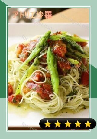 Chilled Pasta with Seasonal Tomatoes, Asparagus and Basil recipe