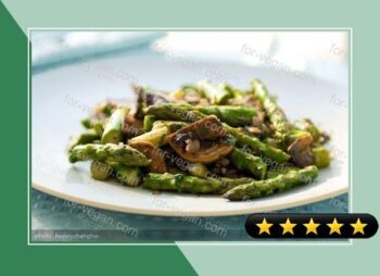Asparagus with Mushrooms and Fresh Coriander recipe