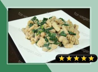 Spinach & Cannellini Roasted Garlic Rotini with Tofu recipe