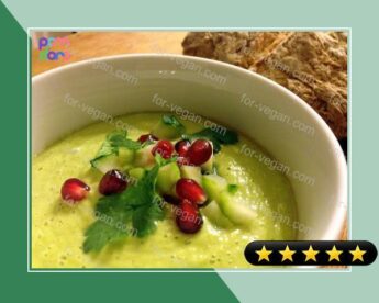Chilled avocado soup with cucumber and pomegranate salsa recipe