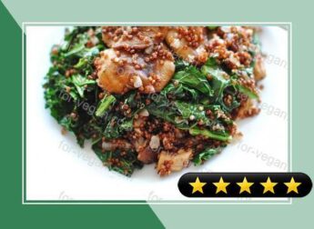 Red Quinoa with Sauteed Mushrooms and Kale recipe