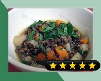 Lentil Soup with Root Vegetables For Two recipe