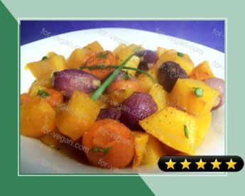 Tangerine and Cardamom Glazed Roasted Winter Vegetables recipe