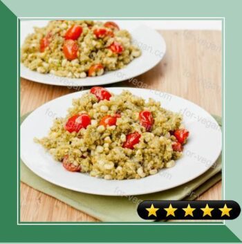 Quinoa with Pesto Corn and Tomatoes recipe