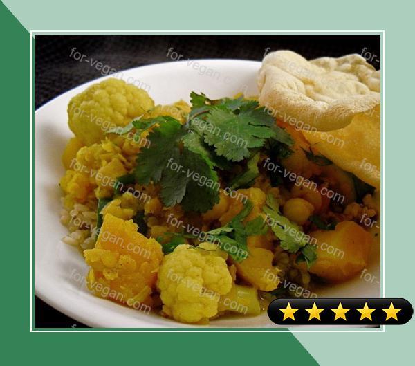 Lentil, Chickpea, Vegetable Curry recipe