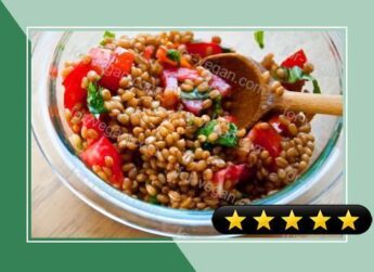 Wheatberry and Tomato Basil Salad recipe