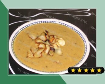 Curried Parsnip and Apple Soup With Parsnip Crisps recipe