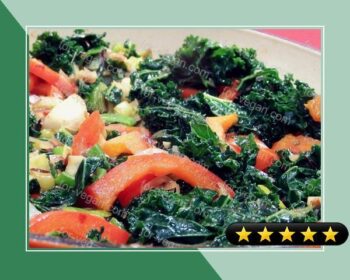 Spicy Garlic Kale With Sauteed Red Peppers recipe