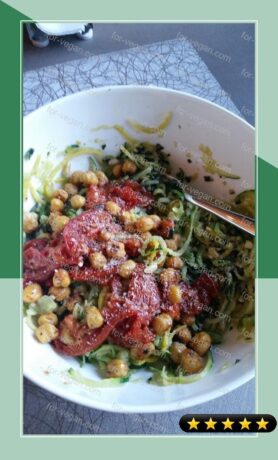 Roasted Tomato and Pesto Zucchini Noodles recipe