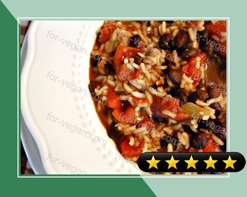 Hearty Black Bean Soup with Rice recipe