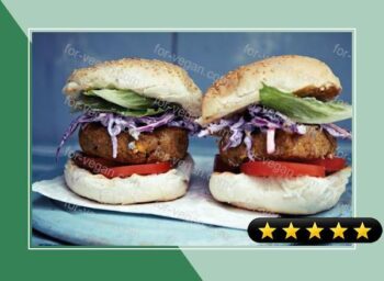 Mile-high chickpea burgers with Indian purple coleslaw recipe recipe