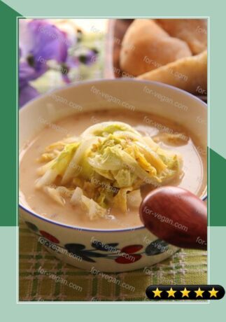 Warming Sesame Soy Milk Soup with Chinese Cabbage recipe