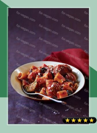 Rigatoni Puttanesca with Veggie Meatballs recipe