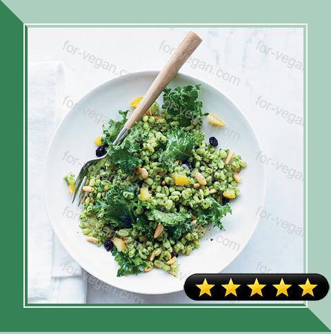 Lemony Barley Salad with Kale Pesto recipe