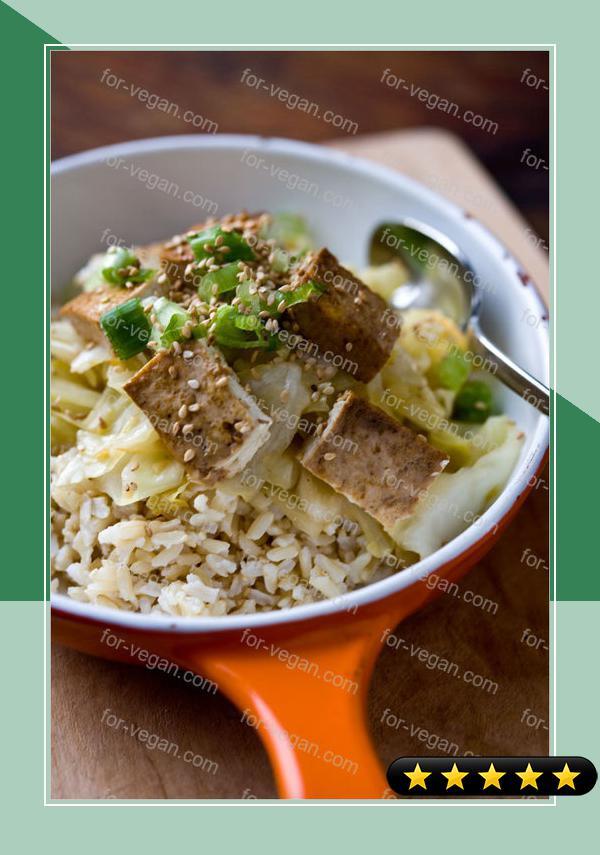 Sweet and Sour Cabbage with Tofu and Grains recipe