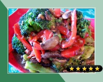 Broccoli, Mushroom & Red Peppers in Black Bean Garlic Sauce recipe