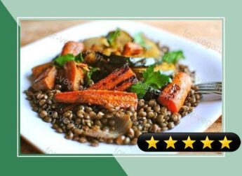Indian-Spiced Roasted Vegetables over Lentils recipe