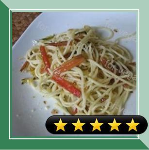 Chard Stalks and Garlic Scape Pasta recipe