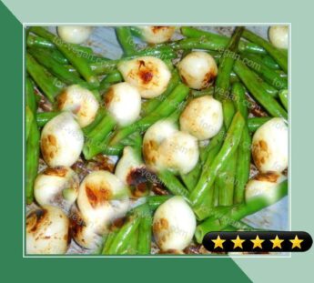 Sauteed Beans and Pearl Onions recipe