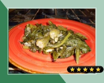 Spicy Okra and Turnip Greens recipe