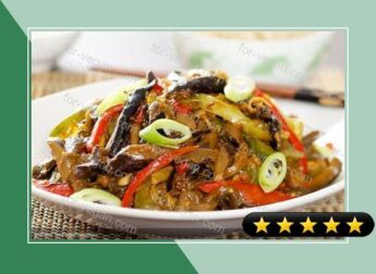 Sichuan Stir-Fry Eggplant with Bell Peppers recipe
