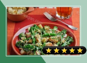 Tenderstem broccoli with shallot vinaigrette and croutons recipe recipe