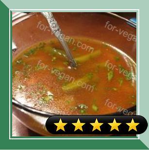 Veggie Soup with Basil Sauce recipe