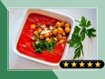 Fire Roasted Tomato Soup with Crispy Chickpeas recipe