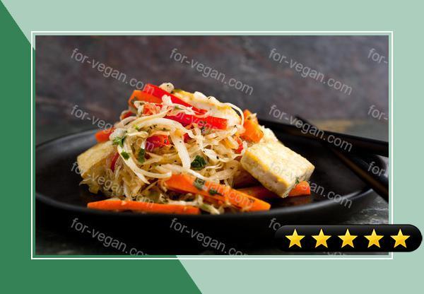 Stir-Fried Tofu With Cabbage, Carrots and Red Peppers recipe