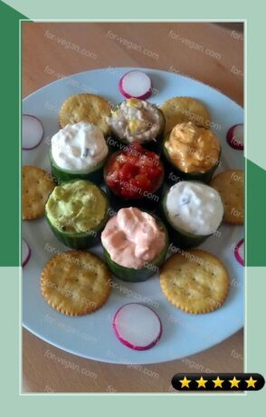 Vickys Cucumber Salad Cups with Filling/Dip Options recipe