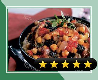 Tomato, Black Olive and Chickpea Stew with Fresh Shiitakes recipe