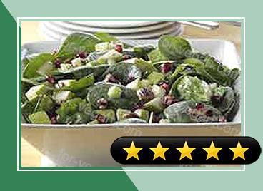 Spinach Salad with Apples and Pomegranate Seeds recipe