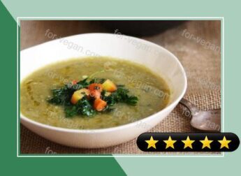 Vegetarian Split Pea Soup with Kale, Carrots and Curry recipe