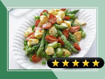 Oven Roasted Tomato, Broad Bean & Asparagus Salad recipe