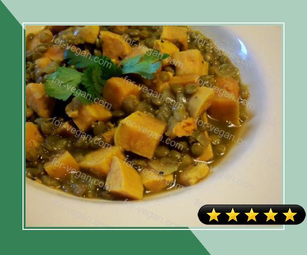 Lentils With Sweet Potatoes recipe