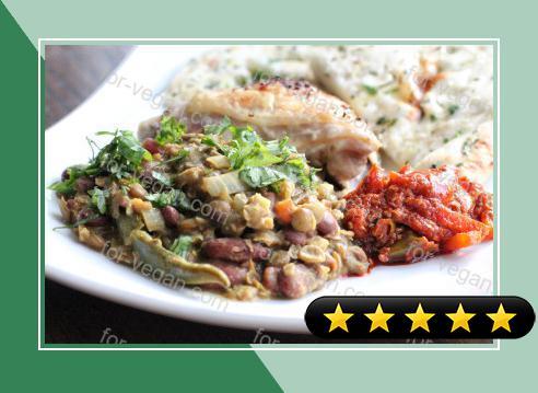Indian Green Lentil Curry with Kidney Beans recipe