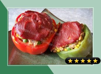 Spicy Stuffed Bell Peppers (Vegetarian/Vegan/Gluten-Free) recipe