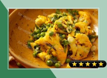 Pan-Roasted Spiced Cauliflower With Peas recipe