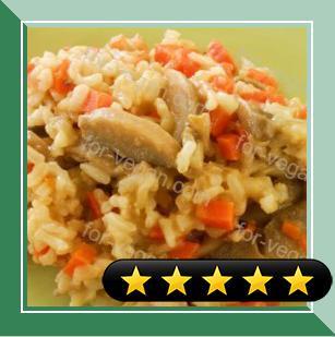 Oven Brown Rice with Carrots and Mushrooms recipe