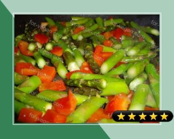 Sauteed Garlic Asparagus with Red Peppers recipe