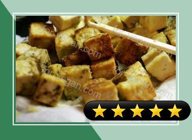 Mushrooms and Chives with Tofu Croutons recipe