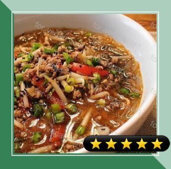 Healthy Dandan Noodles with Cellophane Noodles and Black Sesame recipe