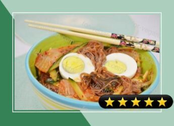 Korean Arrowroot Vermicelli Noodles with Kimchi & Fresh Cucumbers recipe