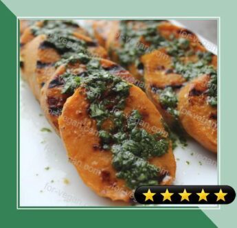 Grilled Sweet Potatoes with Cilantro-Lime Dressing recipe